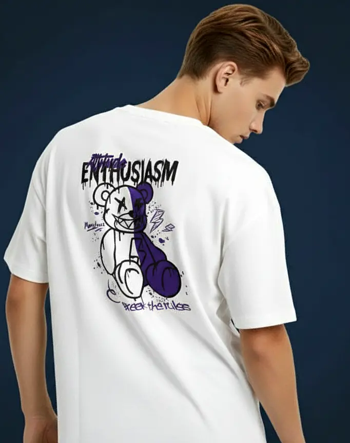 VYNR "ENTHUSIASM" White Oversized Tshirt (S)