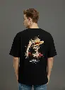 VYNR “ LUFFY ” Anime Solid Black Oversized Tshirt