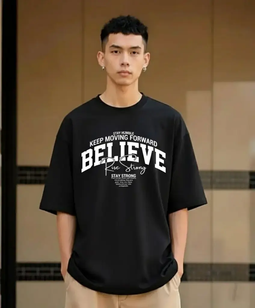VYNR "BELIEVE” Design Oversized Tshirt