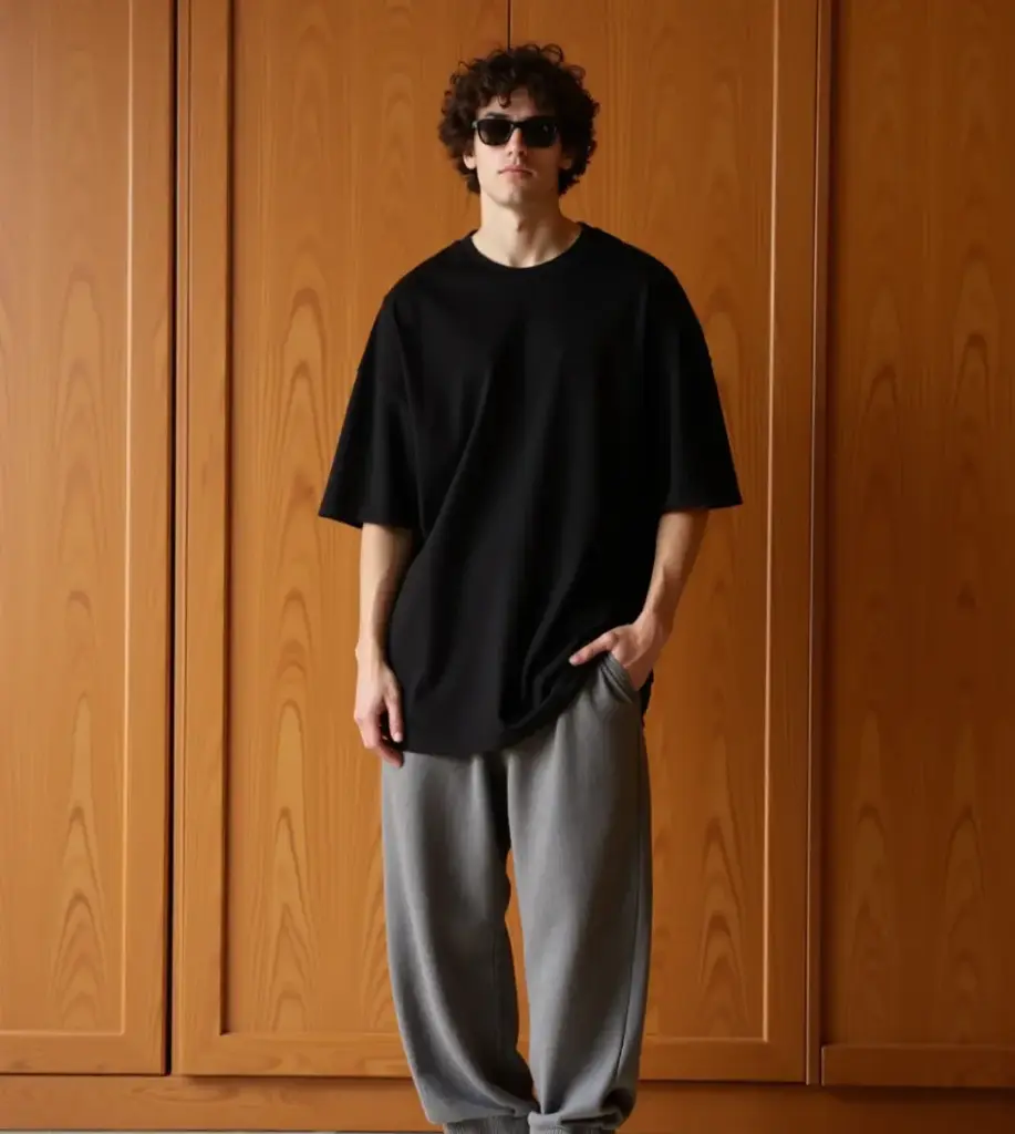 VYNR "Work Hard" Solid Black Oversized Tshirt