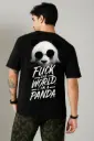Vynr "Black Panda" Solid Black Oversized Tshirt