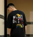 VYNR “ONE PIECE” Anime Design Solid Black Oversized Tshirt