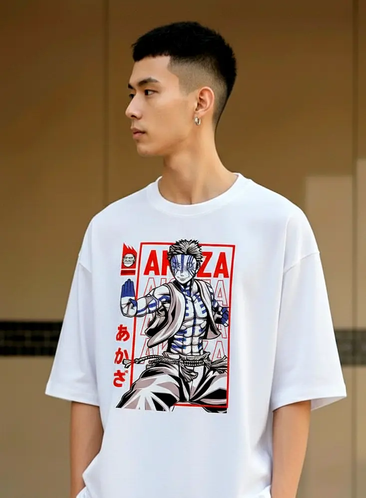 VYNR "Akaza" Anime Oversized Tshirt | Solid Multiple Colours 